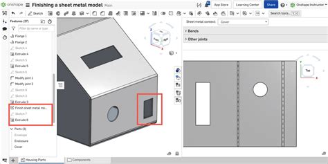 fininshing a sheet metal part pnshape|sheet metal cut out pattern.